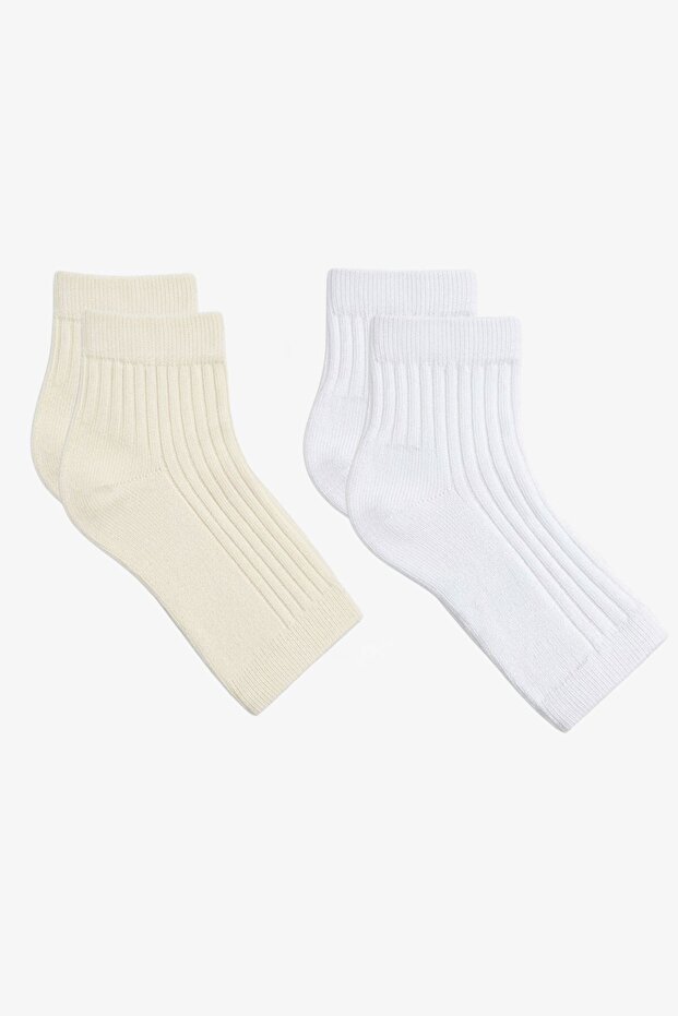 2 Pairs of Ribbed Toeless Women's Socks