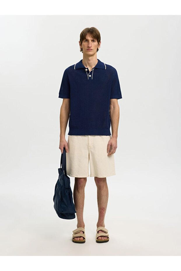 Polohemd aus Strick Kurzarm - 4