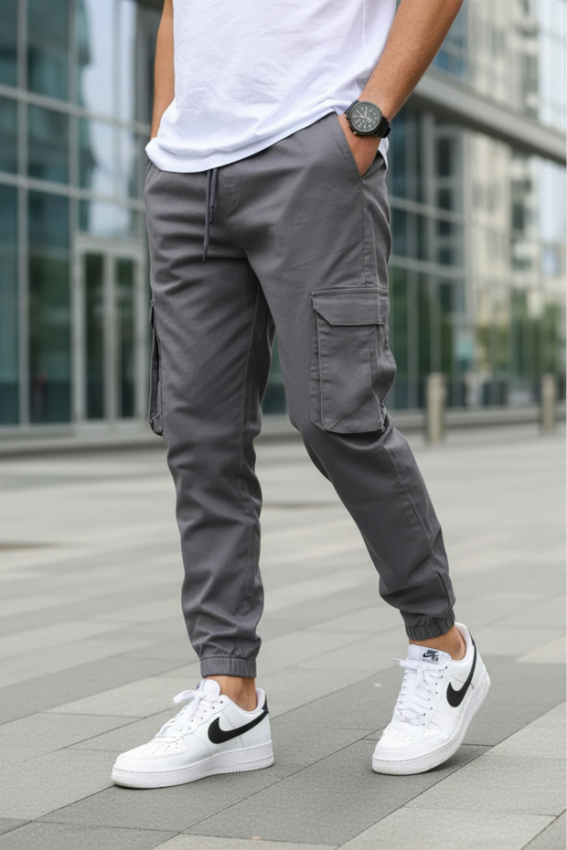 Men's Quality Cotton Cargo Pants with Side Pockets
