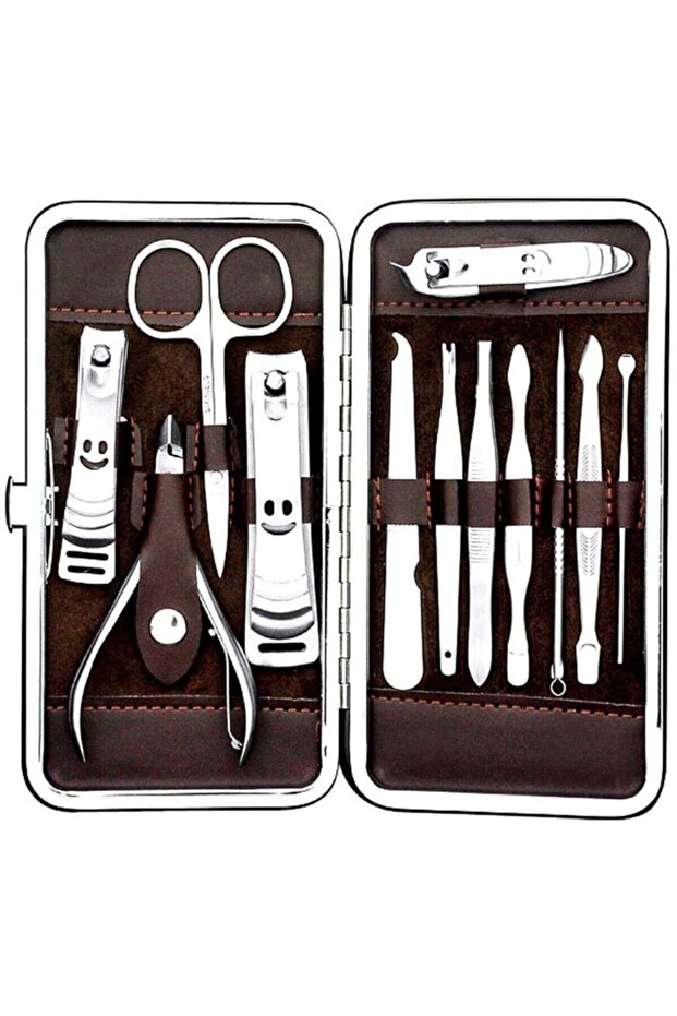 Brown Ingrown Nail Remover Nail Clipper Manicure Pedicure Set with Bag