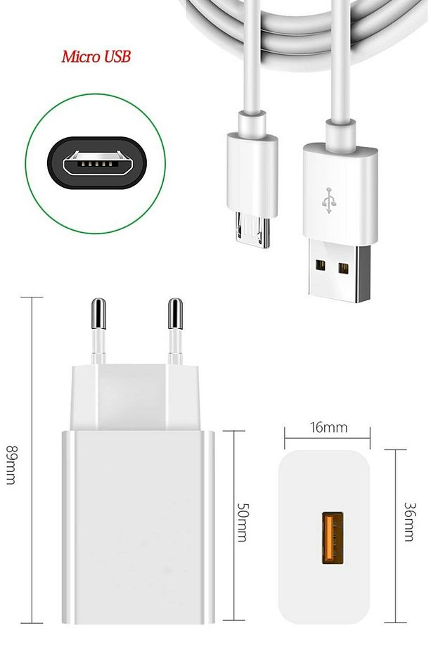 Micro Usb Girişli Cihazlara uyumlu Hızlı Şarj Aleti Micro Usb 15w Hızlı Şarz Kablo Ve Adaptörü - 7