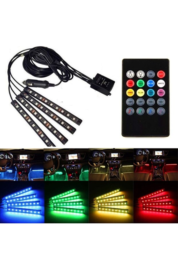Fiat / Tofaş Tempra Sese Duyarlı Ayak Altı Led Aydınlatma 9'ledli 8 Renk - 1