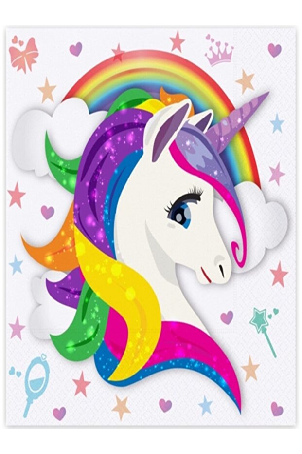 Unicorn Temalı Kağıt Peçete 20 Adet - 1