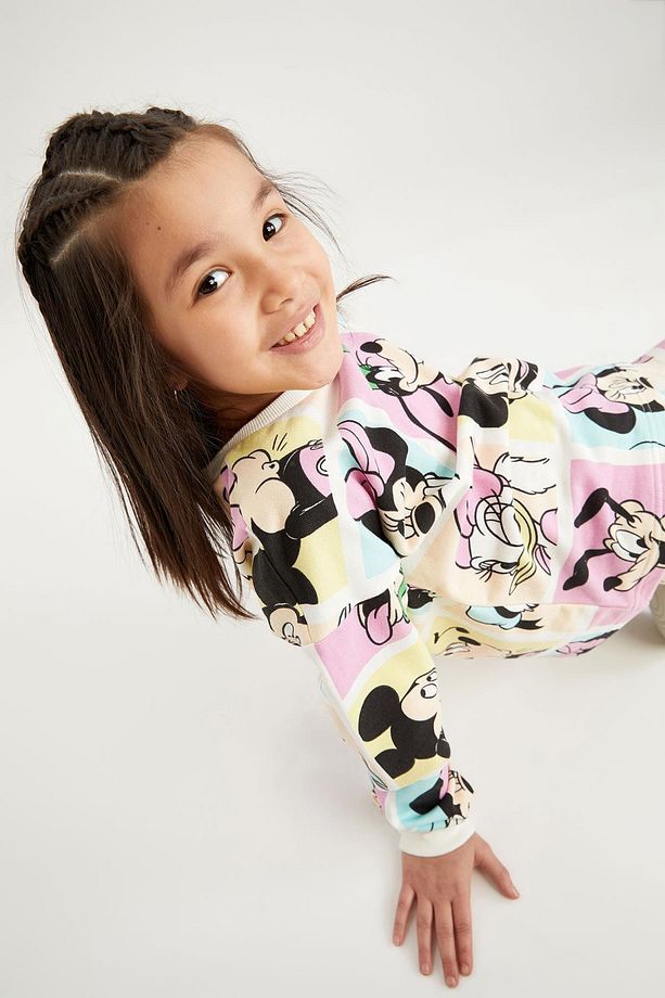 Kız Çocuk Mickey Mouse Lisanslı Crop Sweatshirt - 2