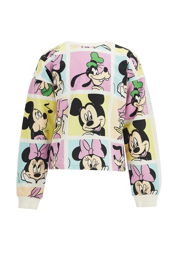 Kız Çocuk Mickey Mouse Lisanslı Crop Sweatshirt - 4