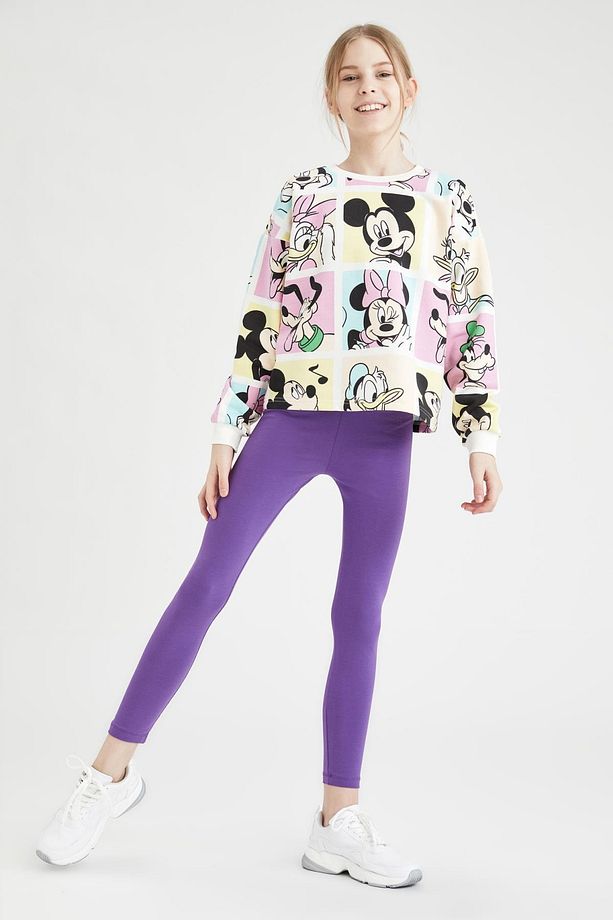 Kız Çocuk Mickey Mouse Lisanslı Crop Sweatshirt - 6