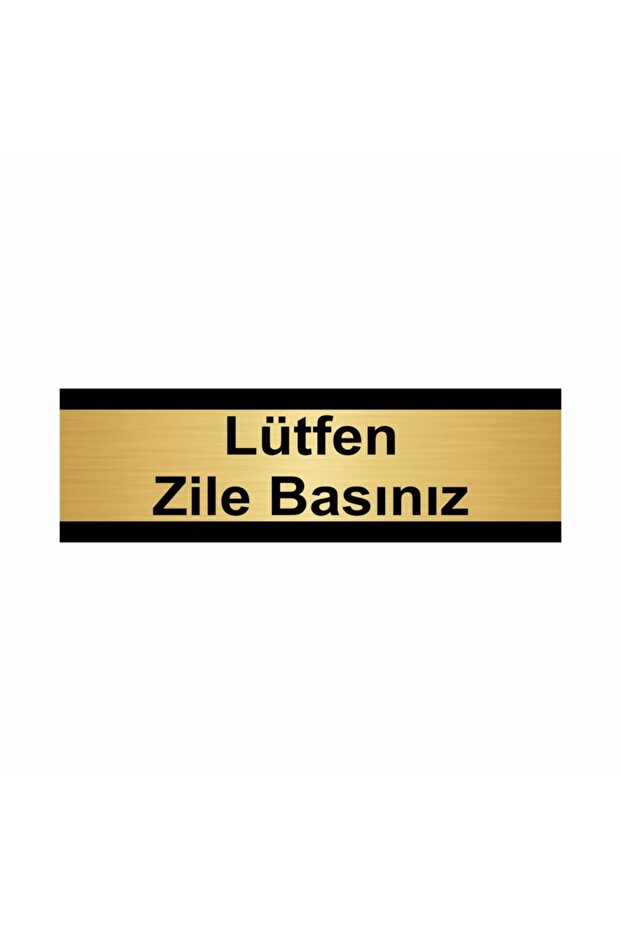 Please Press the Bell 5X20Cm Gold Color Metal Directional Sign