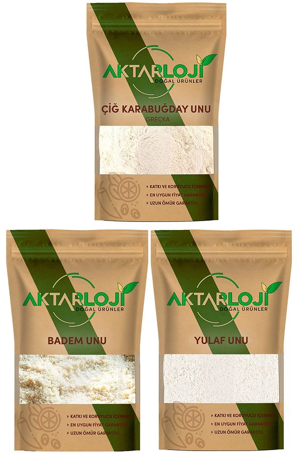 250 Gr Karabuğday Unu + 250 Gr Yulaf Unu + 50 Gr Badem Unu - 1