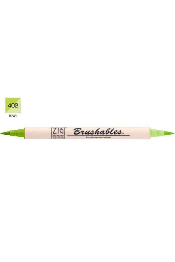 Brushables 2 Renk Tonu Fırça Uçlu Marker Kalem 402 Kiwi - 2