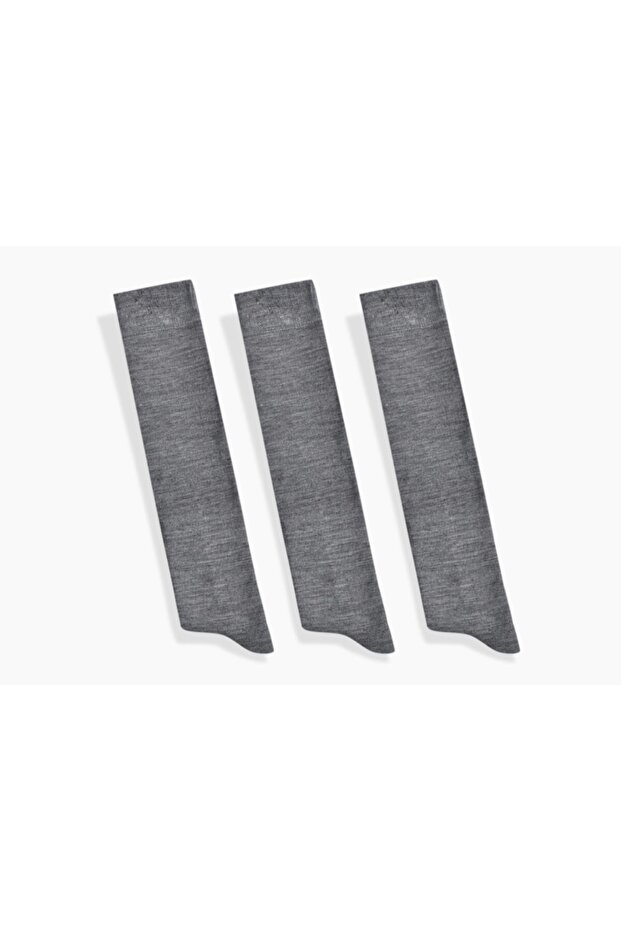 3-Piece Women's Wool Gray Color Knee-High Mother Socks