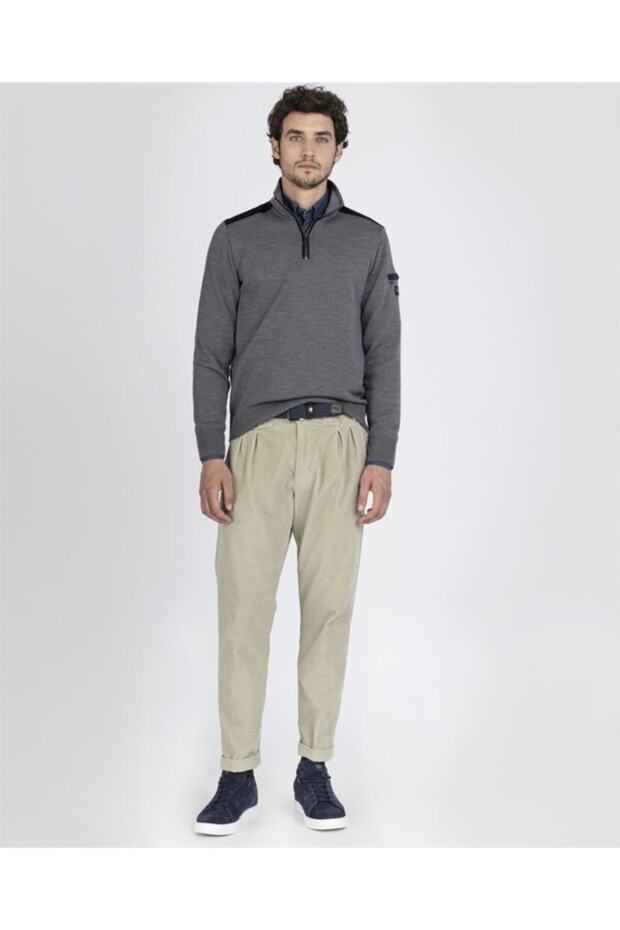 Men's Zıpped Pullover C.w. Wool - 5
