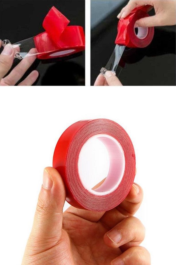 3 Adet 2 Metre Güçlü Yapışkanlı Çift Taraflı Silikon Pratik Şeffaf Bant - 2