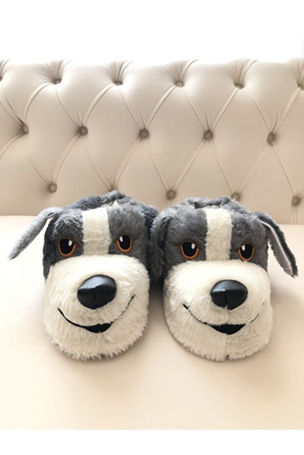 Gri Köpek Erkek Panduf - 1