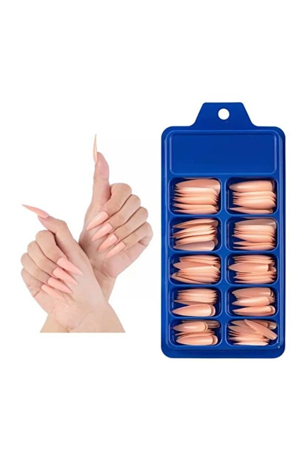 Stiletto 100’lü Protez Takma Tırnak ( Pembe ) - 1