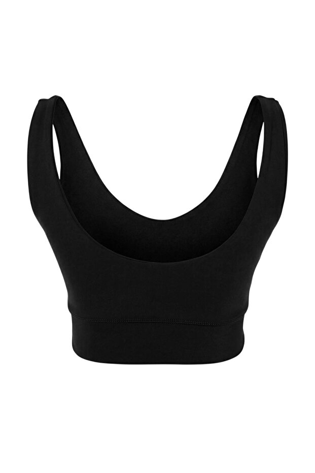 Siyah Premium Poliamid Kumaş Destekli/Şekillendirici Örme Spor Sütyeni THMSS26SS00011 - 7