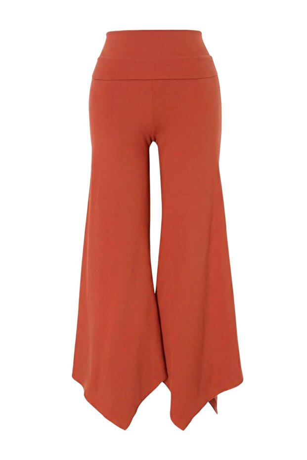 Kiremit Fırçalı Soft Kumaş Asimetrik Spor Yoga Pantolonu/ Eşofman Altı THMSS26EA00001 - 8