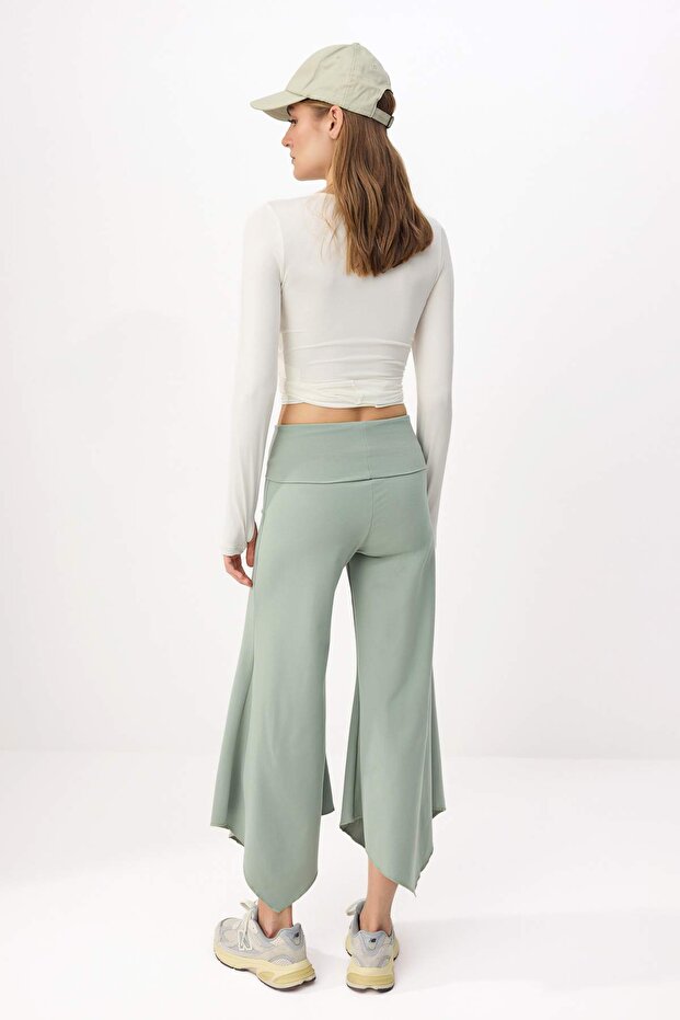 Mint Fırçalı Soft Kumaş Asimetrik Spor Yoga Pantolonu/ Eşofman Altı THMSS26EA00001 - 7