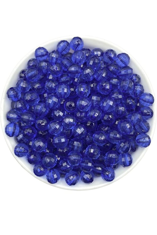 10mm Navy Blue / Dark Blue Color World Model Acrylic Beads, Jewelry, Bag Beads (100Gr,~180 Pieces)