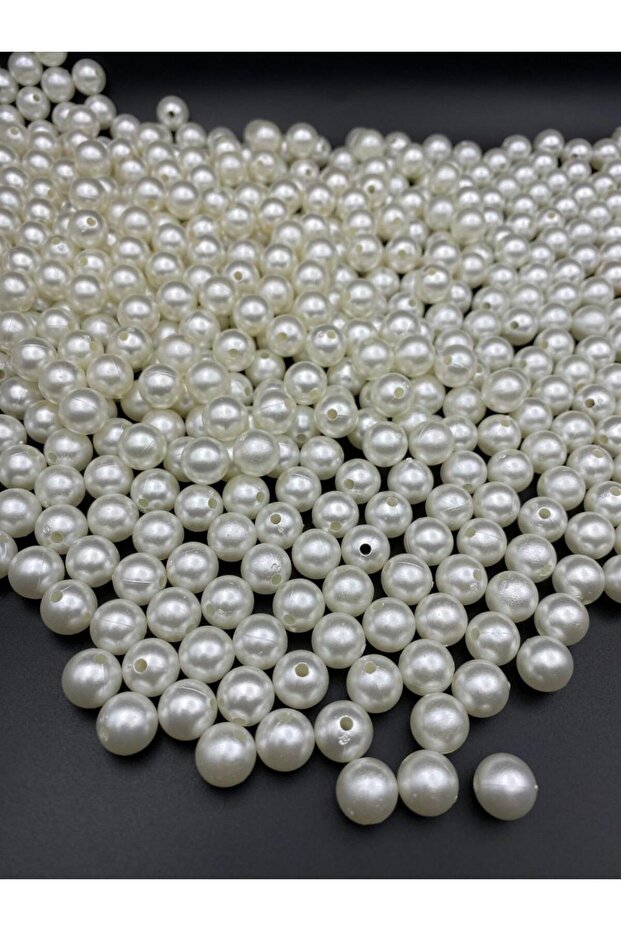 Hedef Bijuteri 12mm Krem Renk Plastik Inci Boncuk, Çanta Ve Takı Yapım Boncuğu (100 GR,~120 ADET)