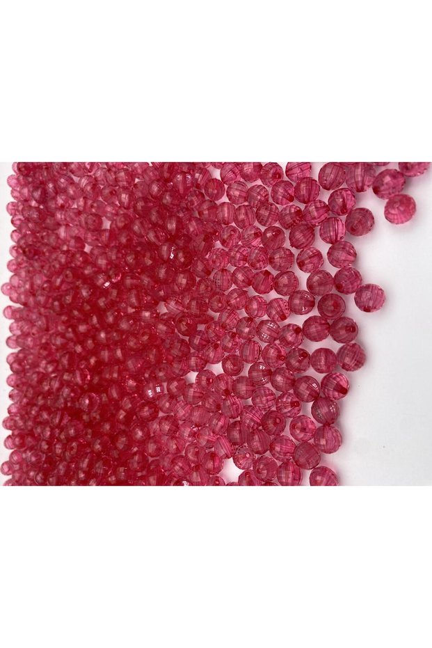 10mm Fuchsia / Dark Pink Color World Model Acrylic Beads, Jewelry, Bag Beads (100Gr, ~180 Pieces)