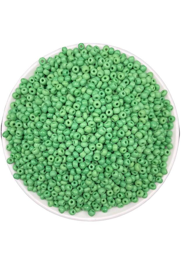 50 Gram Green Color Matte Glass Sand Beads, Jewelry Making Beads (50gr,~750 Pieces)