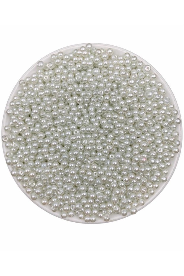 50 Gr 4mm White Glass Pearl Beads, Jewelry Making Beads (50Gr,~550 Pieces)