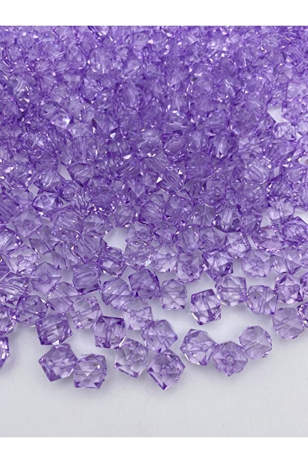 100gr 10mm Lilac / Light Purple Color Cube, Cubic Model Acrylic Beads, Bag Beads (100gr,~180 Pieces)