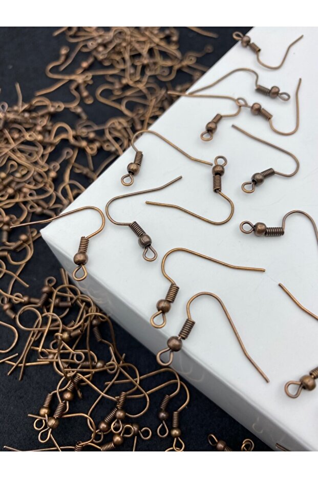 50 Pieces of Copper Color Earring Hooks, Safety Earring Clips, Earring Making Material