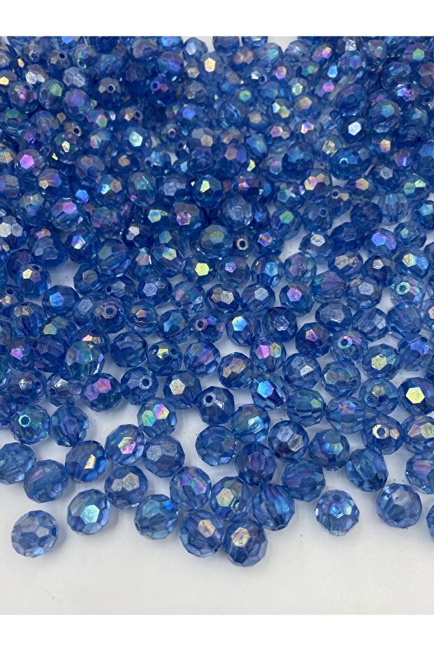 14mm Saxe / Dark Blue Honeycomb Model Acrylic Beads with Janjan, Jewelry Making Hobby Beads (100gr,~80Pcs)