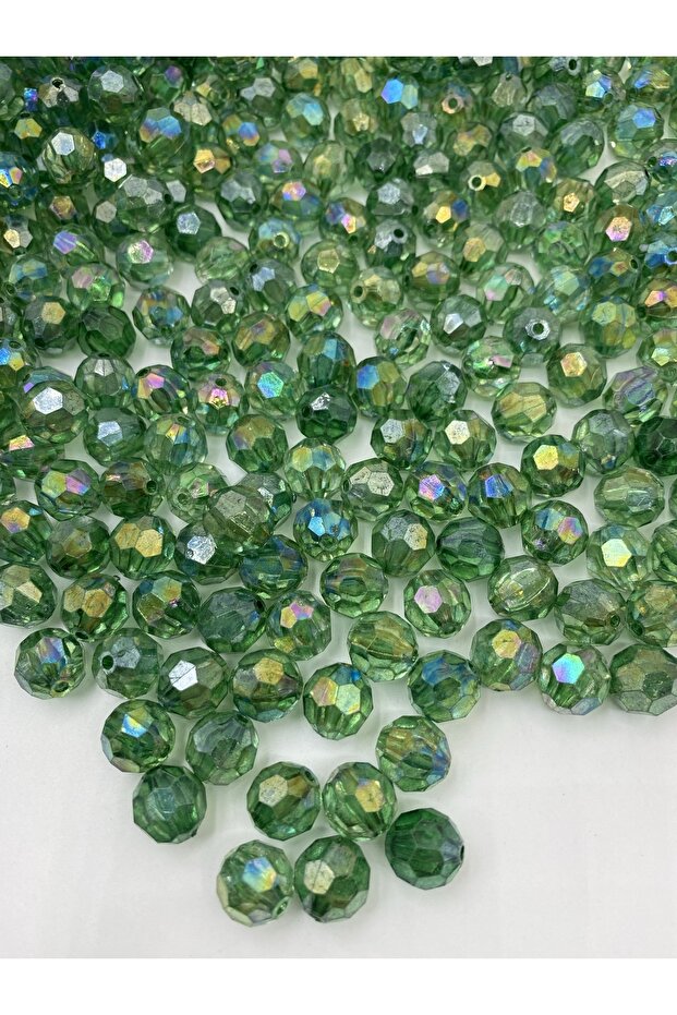 14mm Emerald Green Honeycomb Model Acrylic Beads with Janjan, Jewelry Making Hobby Beads (100gr,~80Pcs)