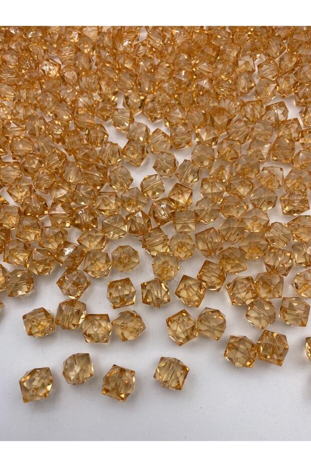 100gr 14mm Orange Color Cube, Cubic Acrylic Beads, Jewelry, Bag Beads (100gr,~80Pcs)