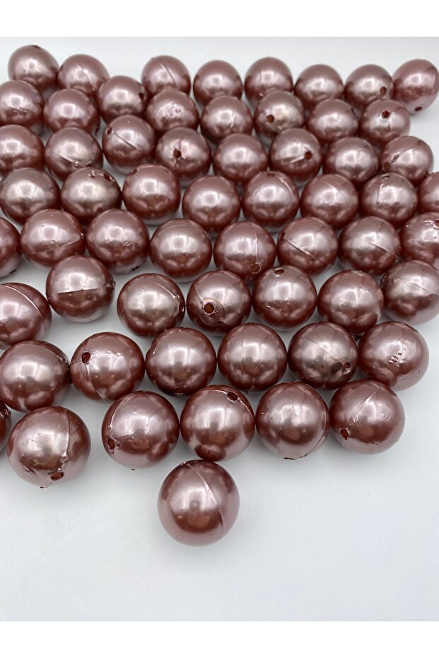 24mm Brown Plastic Pearl Beads, Bag and Jewelry Making Beads (100 Gr,~14 Pieces)