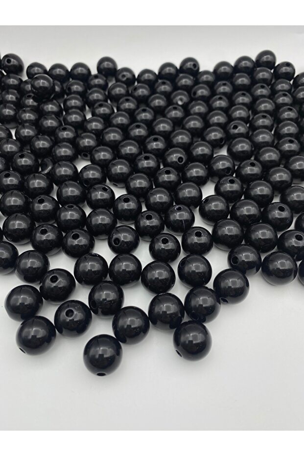 100Gr 16mm Black Color Luxury / Luxury Coated Plastic Pearl Beads, Jewelry Beads (100Gr,~43Pieces)