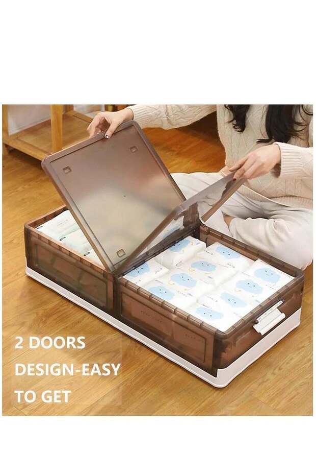 3-Pack Under Bed Storage Bins, Stackable with Wheels, for Clothes, Shoes, Blankets, 6.89 Inch High