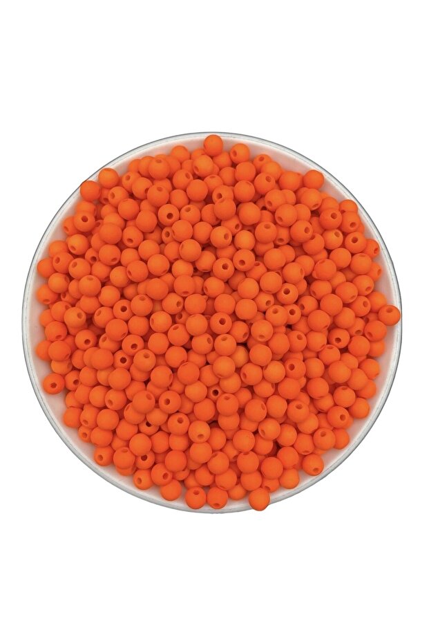 Neon Beads, 25Gr 6mm Orange Matte Neon Highlighter Beads, Jewelry Making Beads (25Gr, ~220 Pieces)