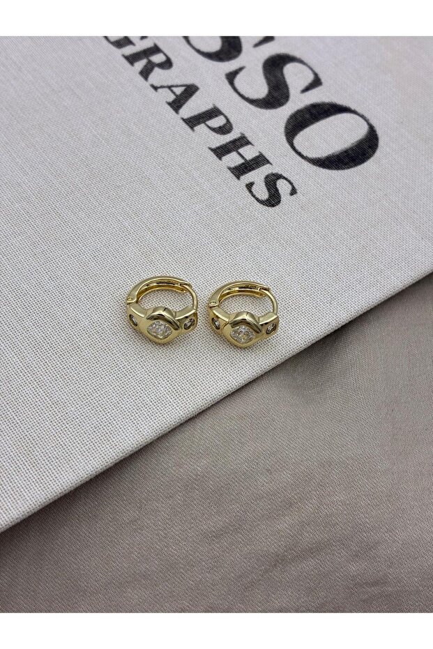 Xuping Gold Color Square Stone Detailed Earrings