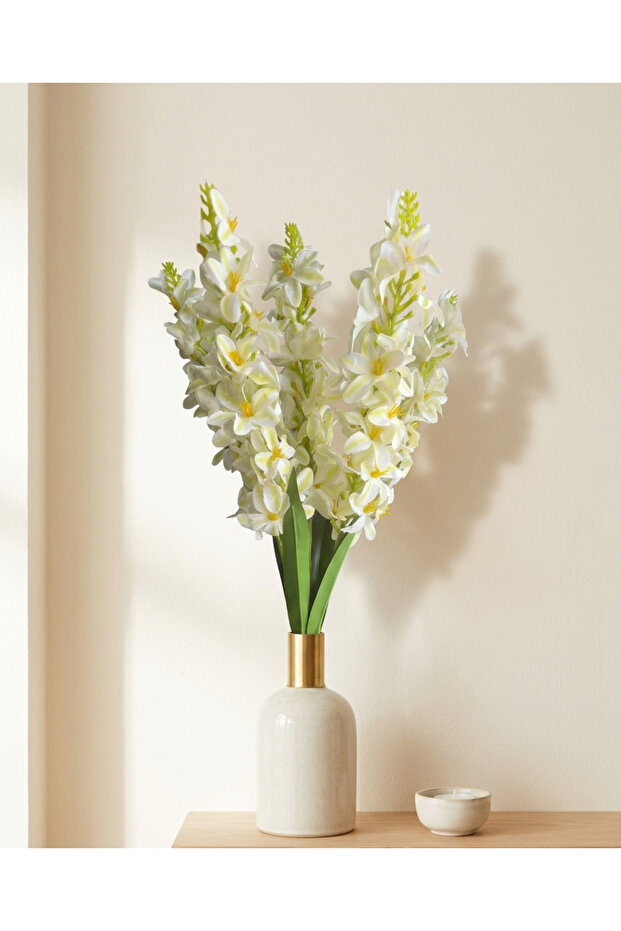 1 Piece Large Size 5 Branches Artificial Off-White Hyacinth Home Vase Decoration Flower Christmas