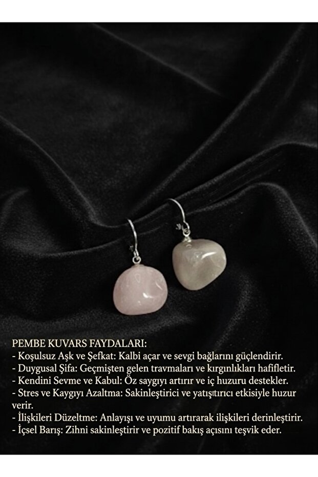 Pink Quartz Natural Stone Earrings