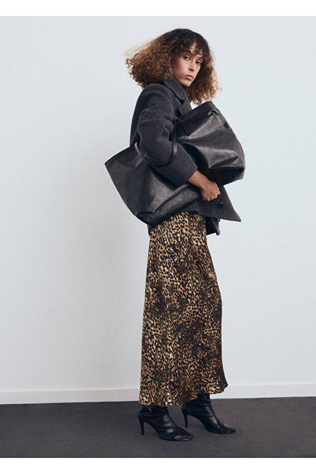 Leopard print satin skirt - 2