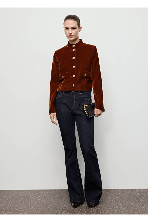 Buttoned Velvet Jacket - 2