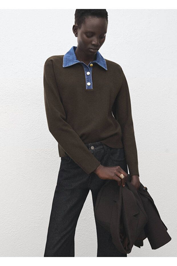 Combined Shirt Collar Sweater