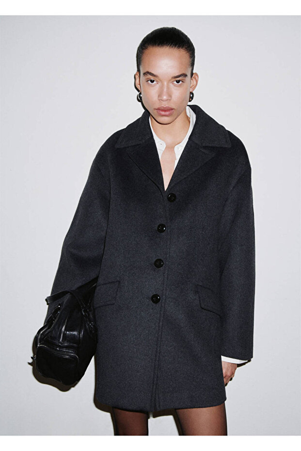 Wool Blend Button down Coat