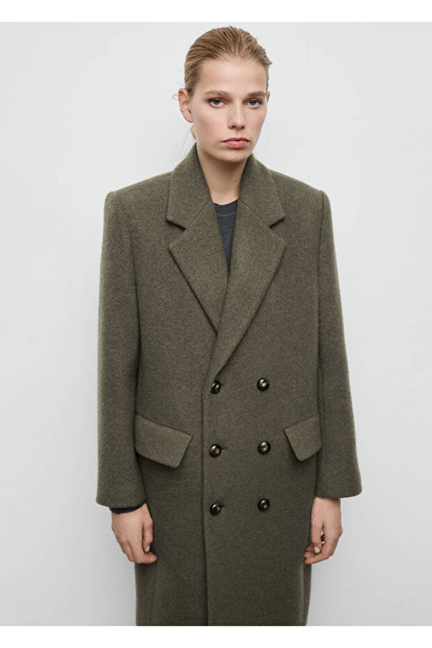 Double-breasted wool coat