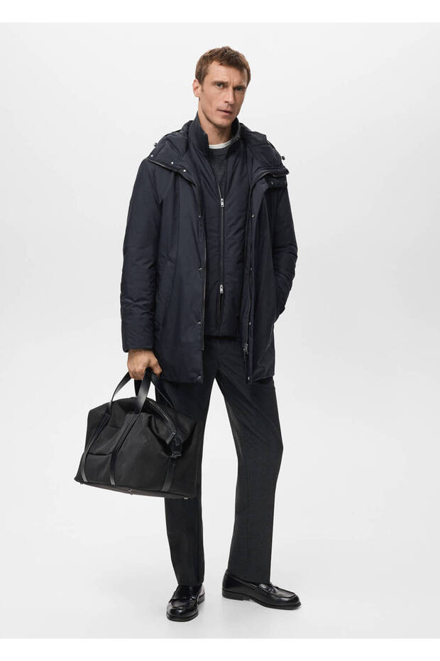 Çıkarılabilir su itici kapitone parka - 2