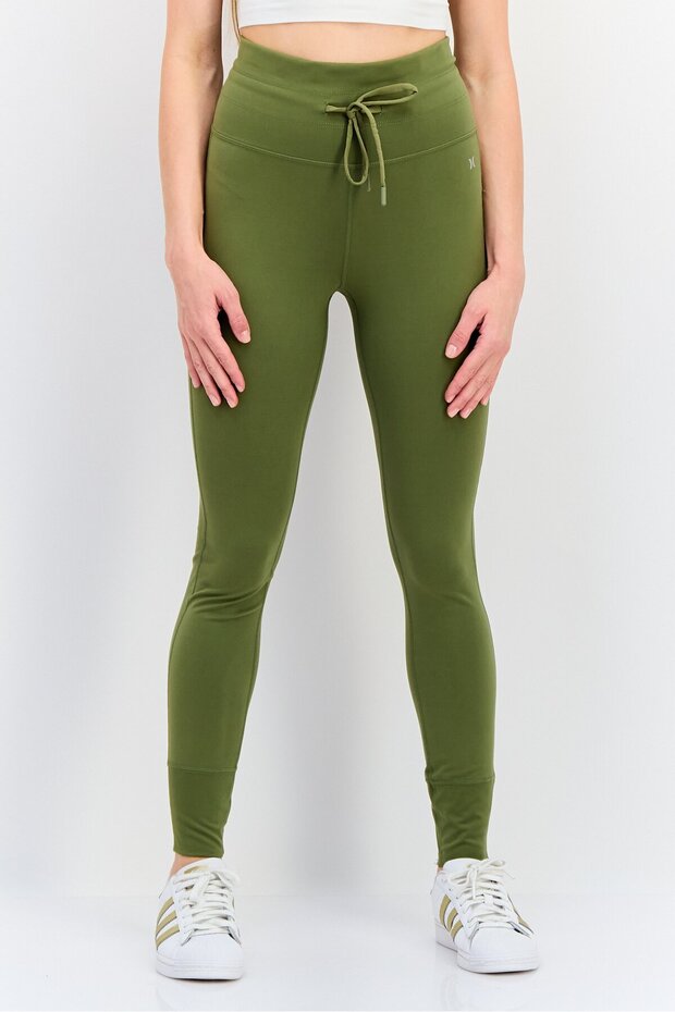 Women Sportswear Fit Brand Logo Training Leggings, Olive