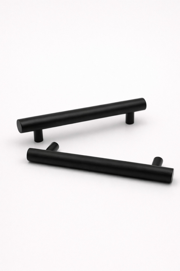 Black - Wooden Drawer and Cabinet Handle Set of 2 (128 mm)