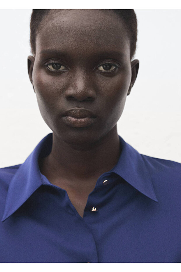 Satin draped shirt