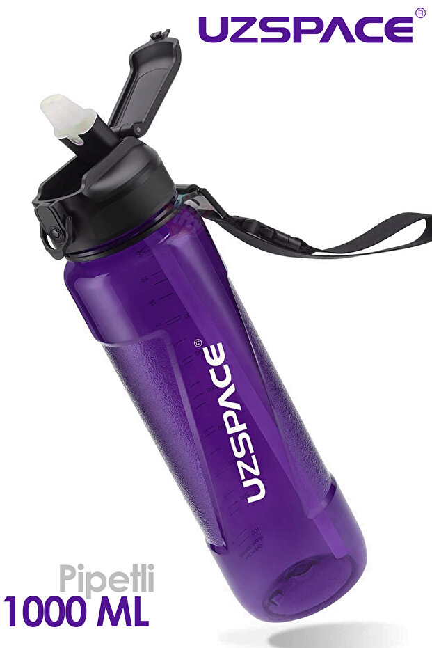 1000 ml Large Size Tritan Water Bottle with Straw, School Water Bottle with Strap and Straw, Bpa Free