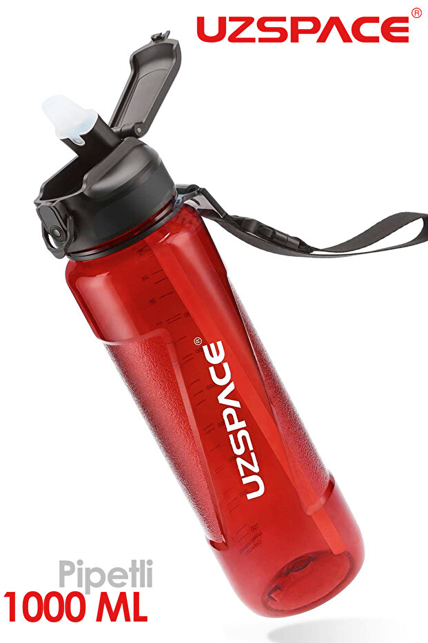 1000 ml Large Size Tritan Water Bottle with Straw, School Water Bottle with Strap and Straw, Bpa Free