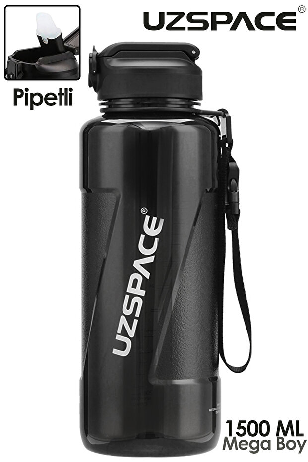 1500 ml Mega Size Tritan Water Bottle with Straw, School Water Bottle with Strap and Straw, Bpa Free Sports